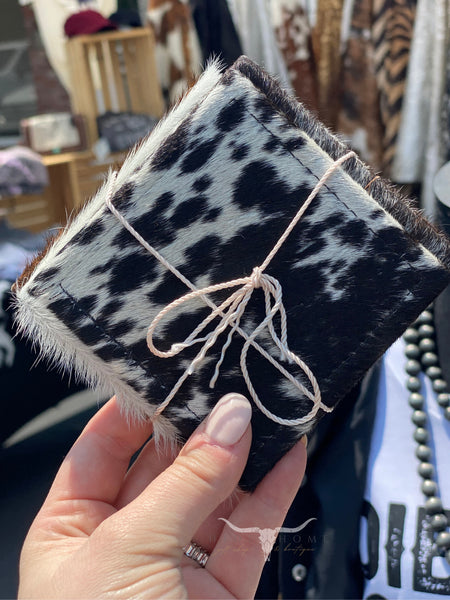 4pc Cowhide Square Coaster Set - Assorted Colors