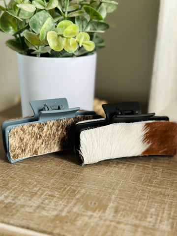 Cowhide Hair Clips